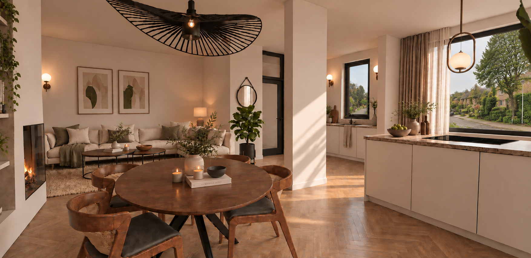 Eethoek in een woningvisualisatie