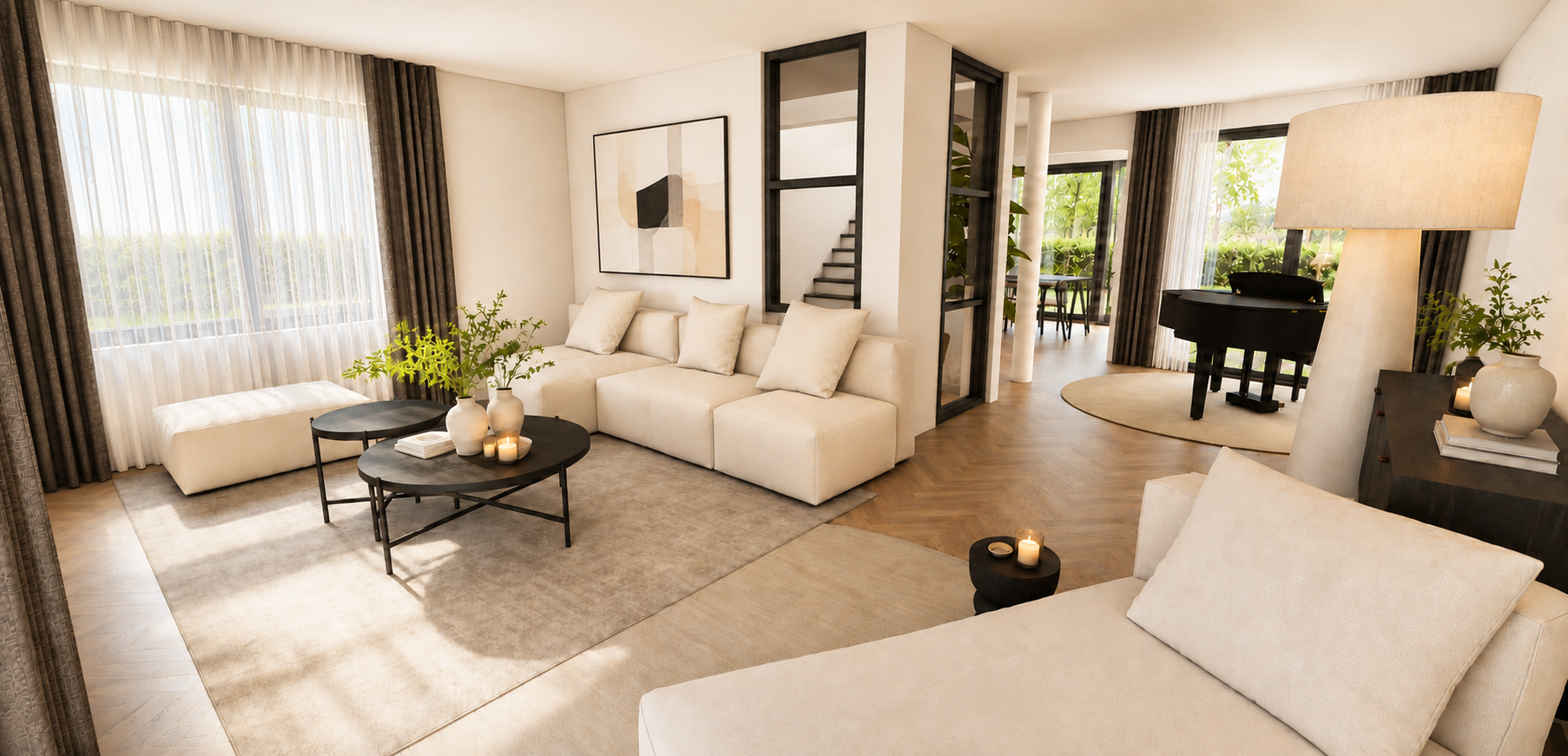 Woonkamer na woningvisualisatie