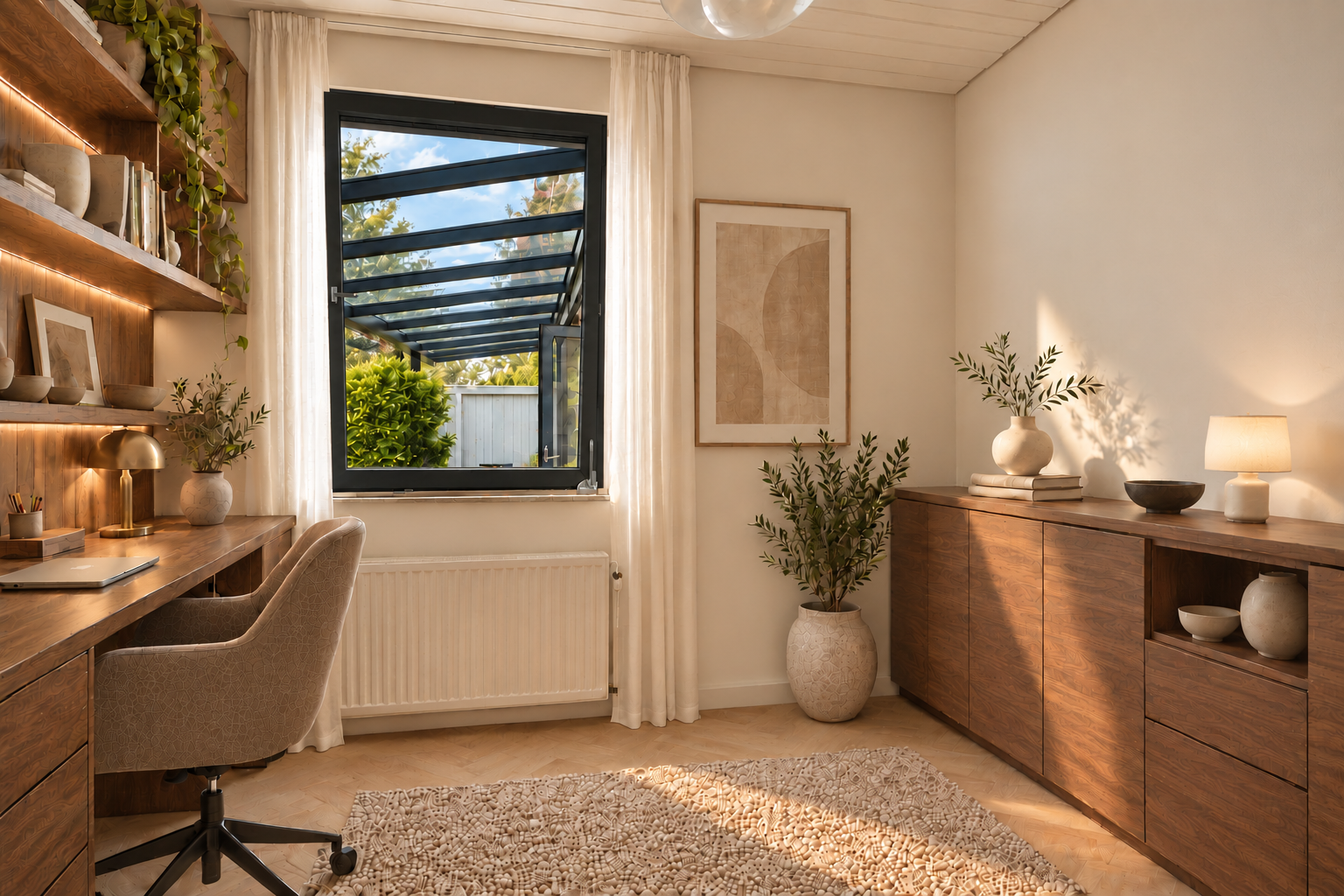 Werkkamer na de woningvisualisatie