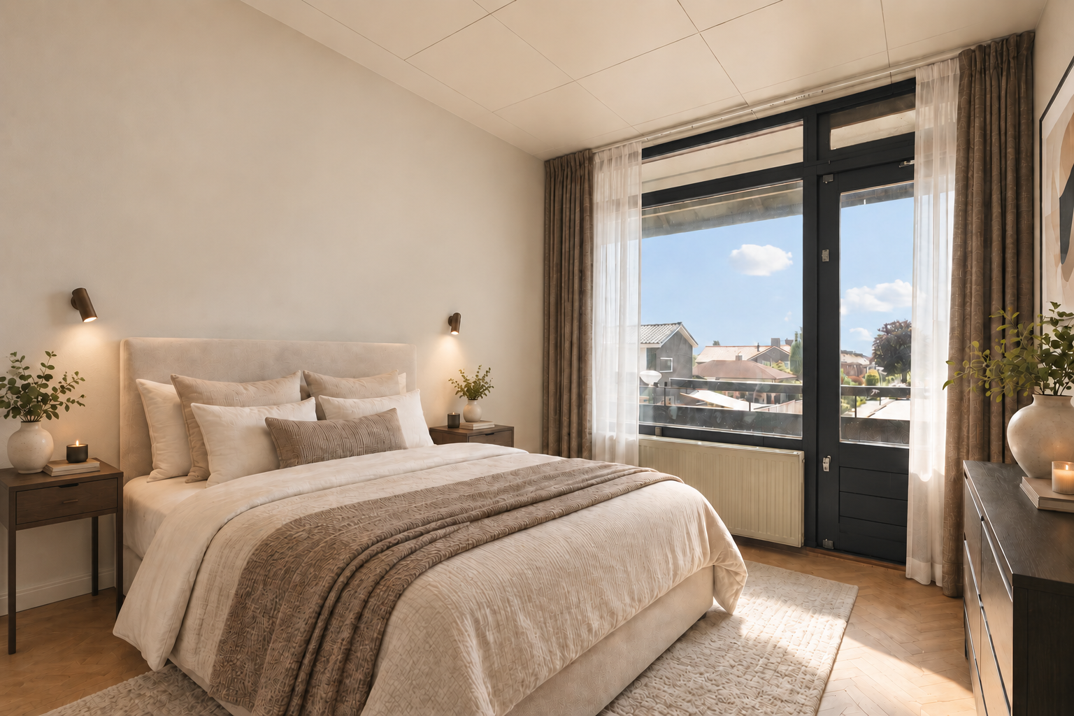 Slaapkamer na de woningvisualisatie