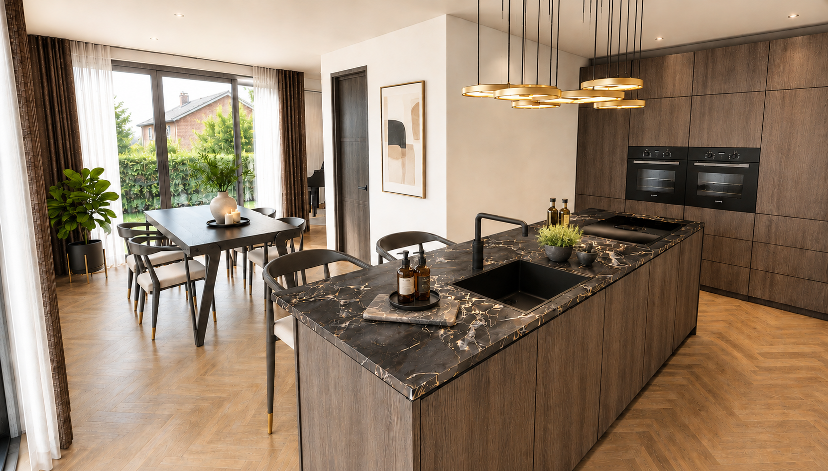 Van een gedateerde woning met garage naar een luxe woonruimte met riante woonkeuken.