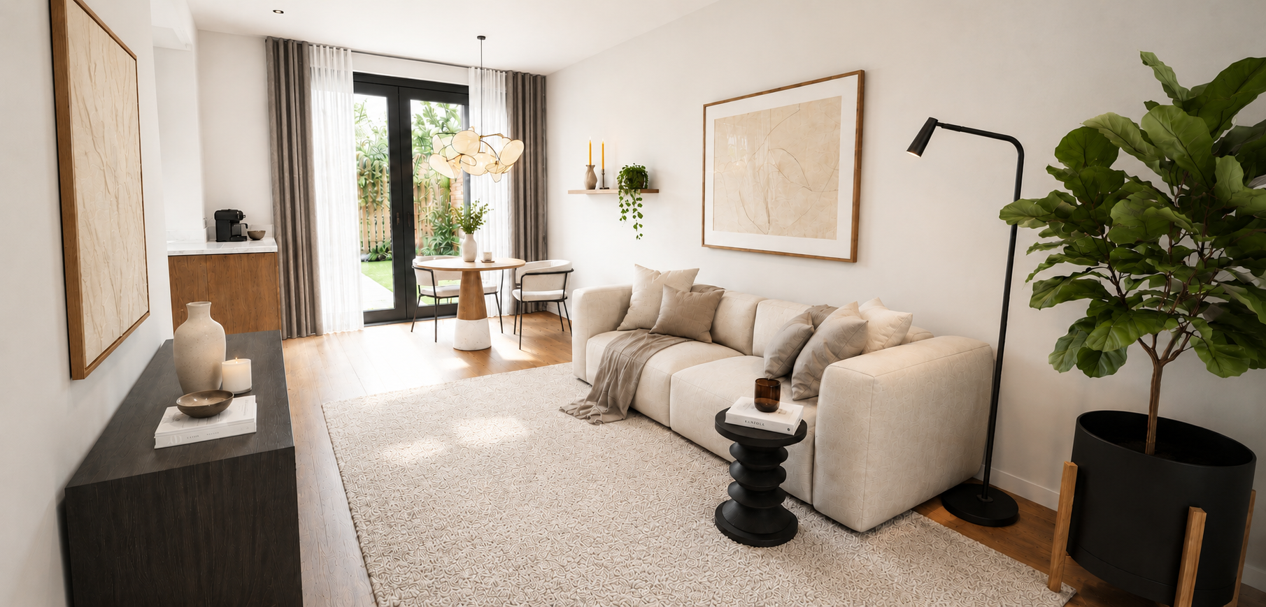 Van een kleine benedenwoning met een vreemde indeling naar een sfeervolle ruimte met open keuken.